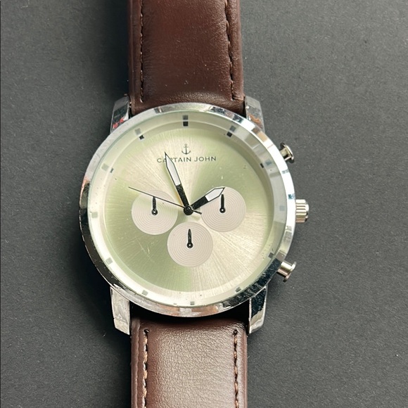 Captain John men’s silver/brown adjustable watch‎ one size measurements shown - Picture 1 of 6